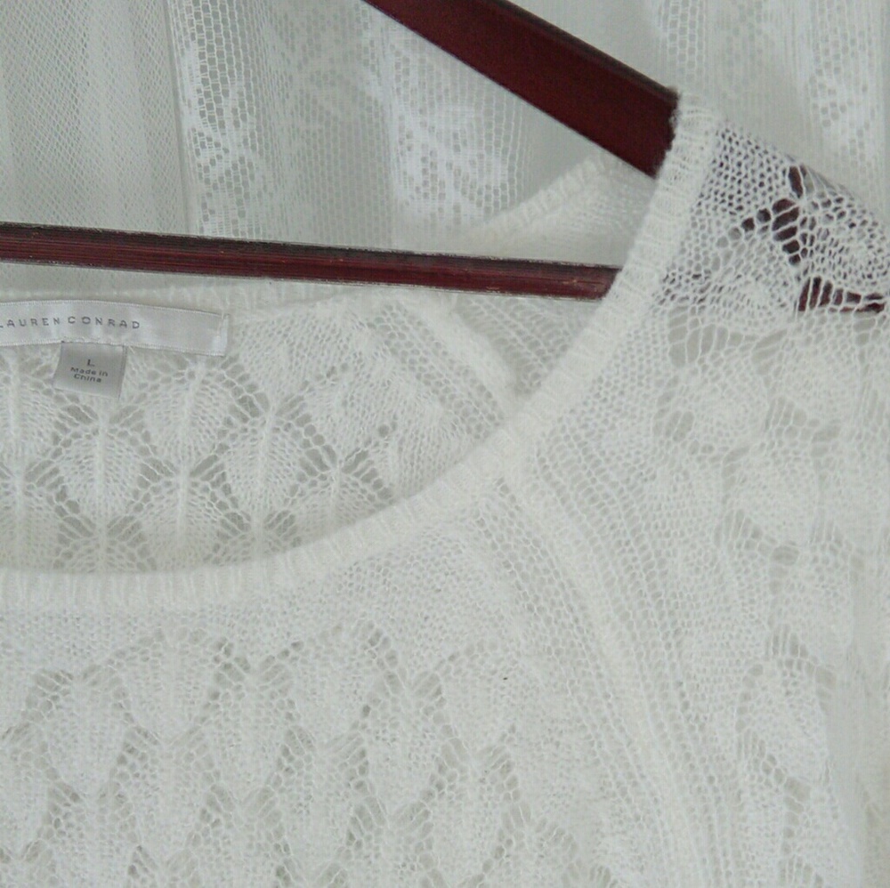 LC Lauren Conrad crochet sweater